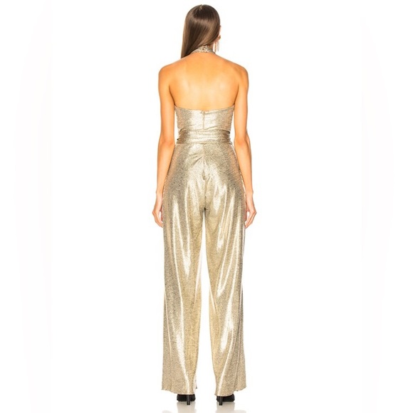 PatBo Lamé Front Wrap Jumpsuit in Platino - Picture 4 of 11